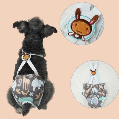 Yousheng Haustier Menstruationshosen Weich Atmungsaktiv Bequem Cartoon-Print Haustier Welpe Hund Physiologische Hosen Haustierbedarf