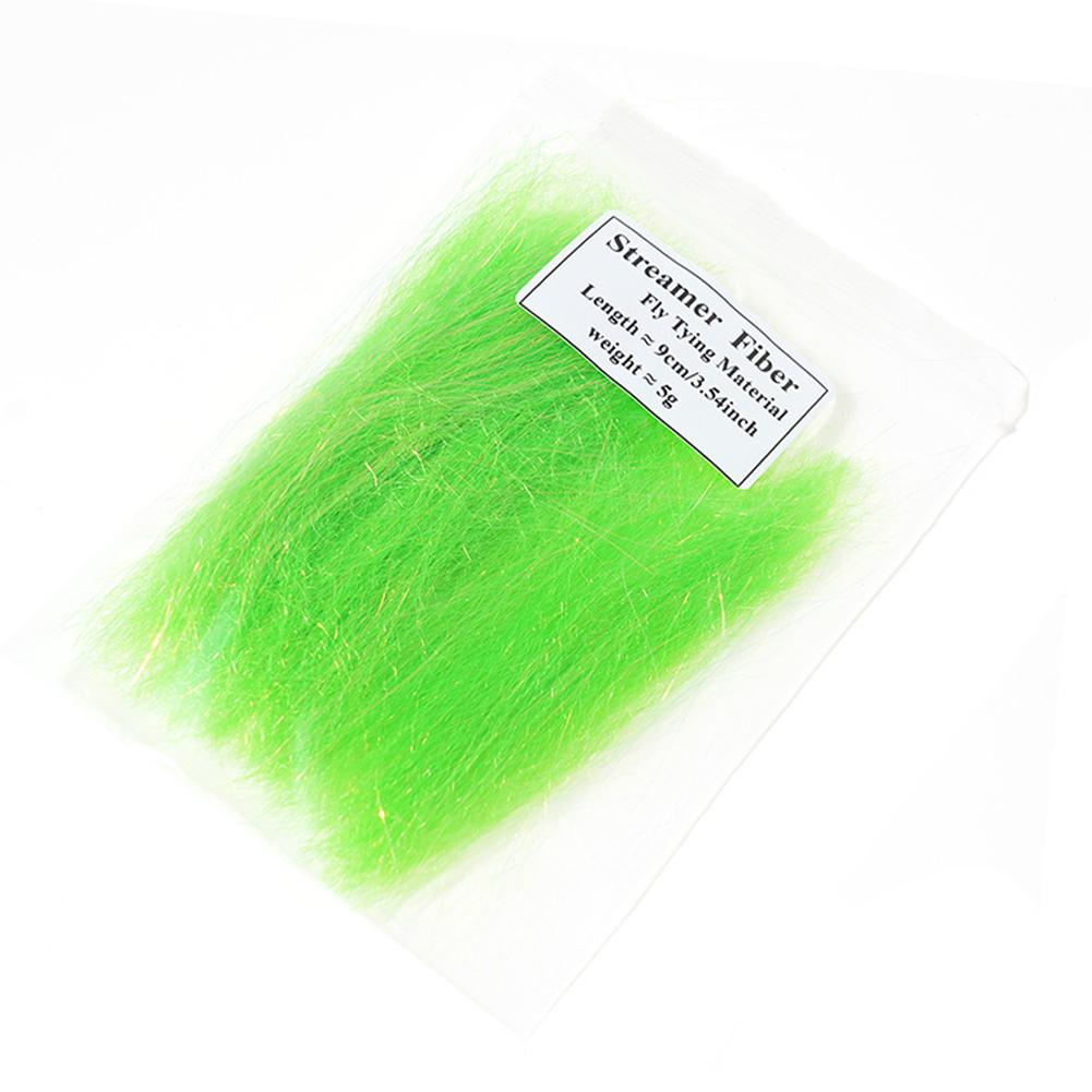 6Colors 9cm Flash Streamer Minnow Fibers Kinky Synthetic Fly Fishing Tying Material For Bass Pike Lure Jig Head