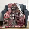 Vintage Anniversary Celebration Customize Your Name Blanket Soft Cozy Perfect For Sofa Couch Office Bed Picnics Ideal For All Seasons Modern Style