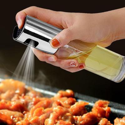 Oil Spray Bottle Pump Stainless Steel Glass Olive Sprayer Leak-proof Drops Oil Bottle For Cooking Salad Bbq