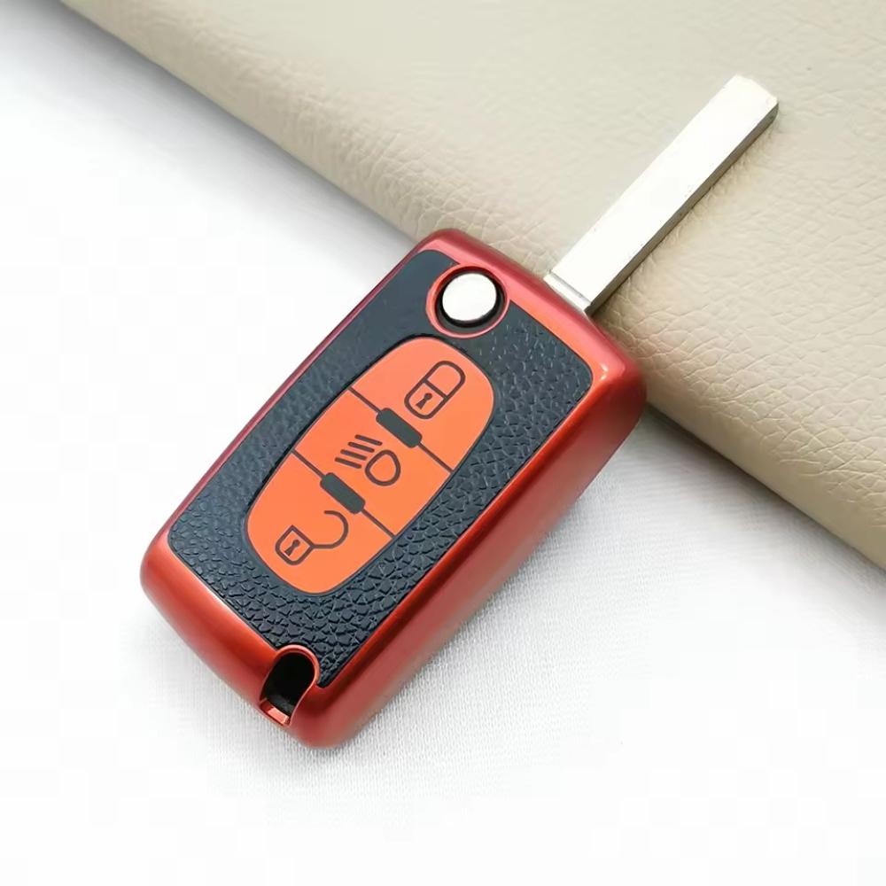 Tpu Flip Remote Car Key Case Cover Protector Shell For Citroen C2 C3 C4 C5 C6 Xsara Berlingo For Peugeot 207 307 308 407 607