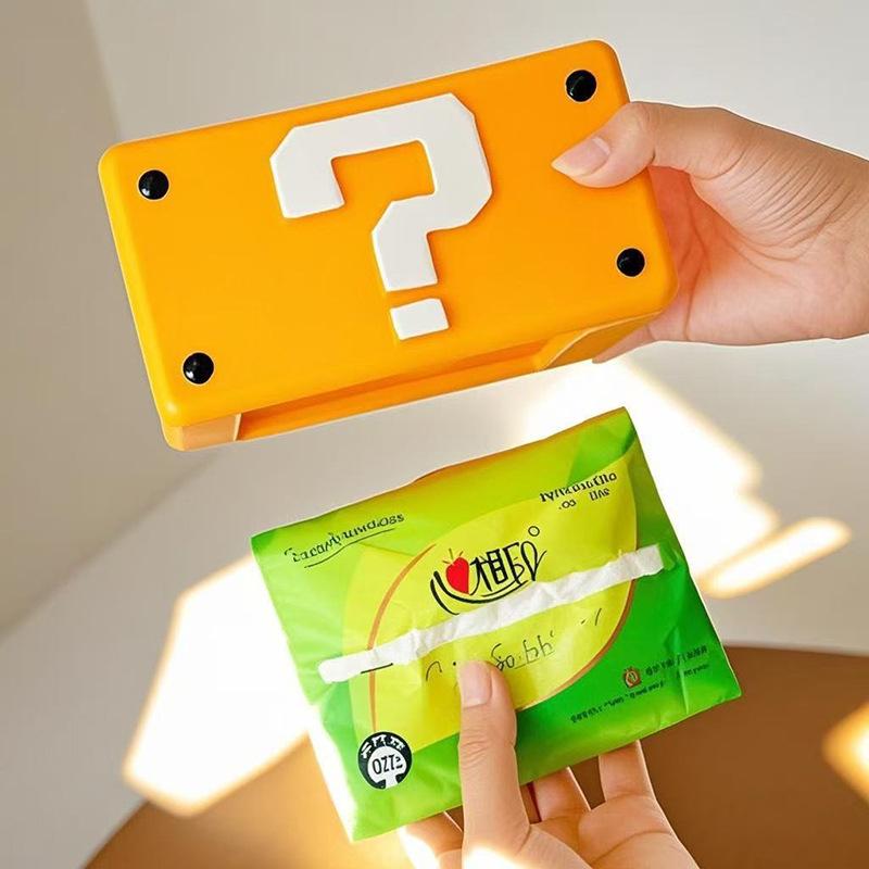 Mario Tissue Box Home Living Room Ornament Dining Table Cute Interesting Question Mark Paper Box