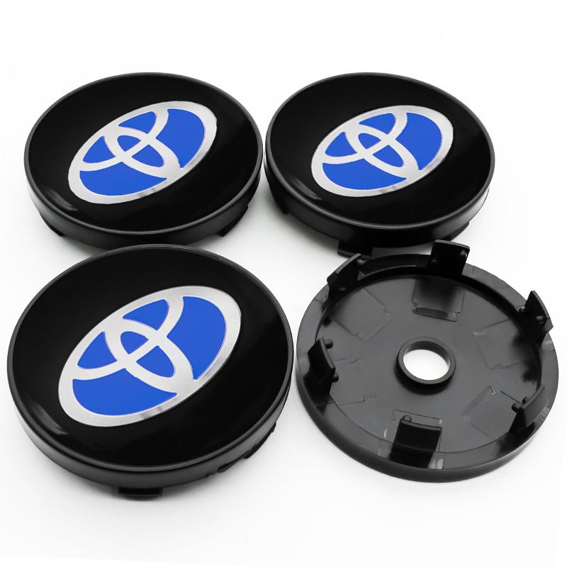 4 Stück 56+60mm Auto Radnaben-Plaketten Aufkleber Mittelkappen Felgenabdeckung Auto Zubehör Für Toyota Prado Yaris Hilux Verso Fortuner Supra