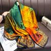 Silk Scarf Spring and Autumn Fashion Printing Simulation Silk Temperament Yarn Thin Shawl Autumn and Winter Warm Long Scarf Neck Scarf
