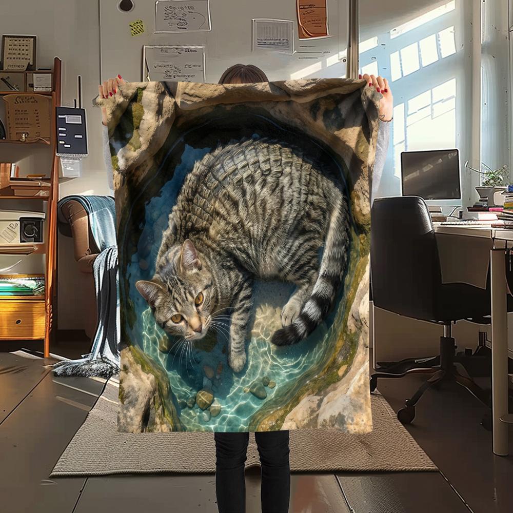 1PC 3D visual effects Print FlAannel Blanket, High quality Comfortable for All Seasons, Home Decor, Warmth and Comfort