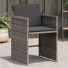 VidaXL Set of 4 Garden Chairs with Cushions, Patio Seats, Balcony Chairs, Outdoor Patio Furniture, Grey 4007457