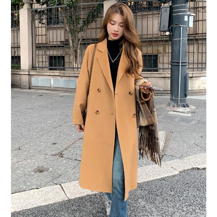 

Корейский стиль серое твидовое пальто свободного кроя для женщин верхняя одежда XL оранжевый