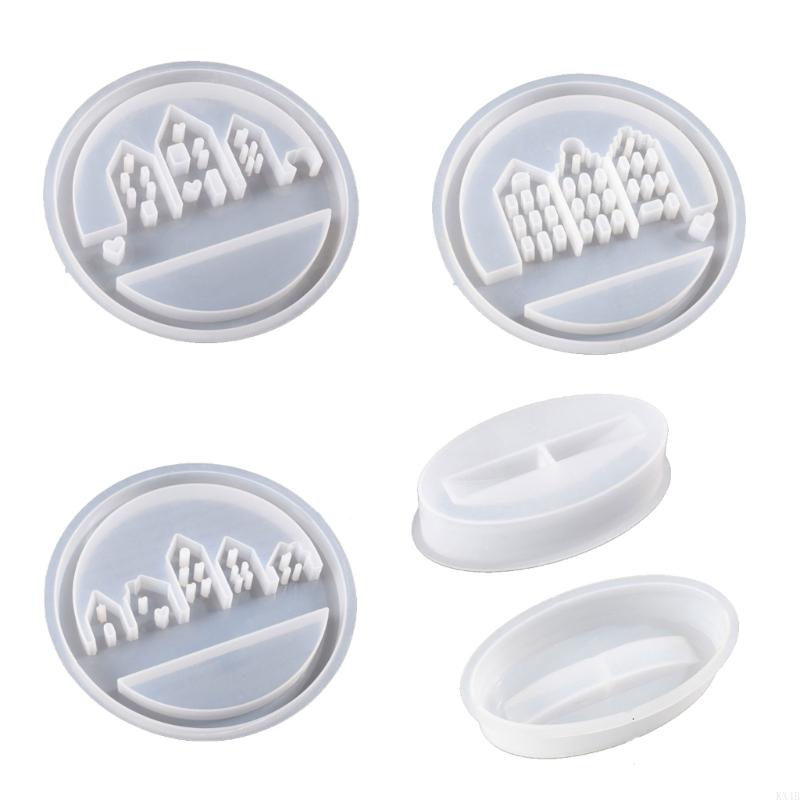 KX4B House Wreath Silicones Molds with Base Molds for Making Gypsum Decorations China Mainland