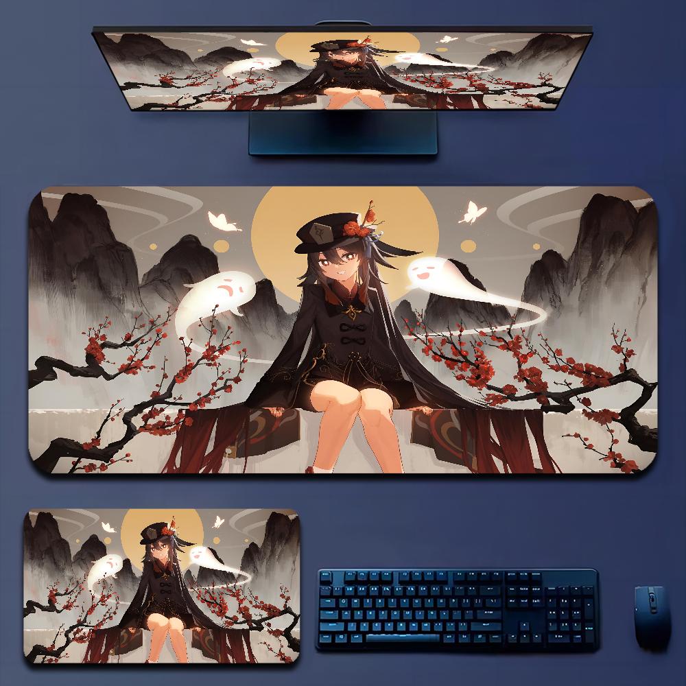 Genshin Impact Hu Tao Anime Mousepad Boy Pad Natural Rubber Gaming Mousepad Desk Mat Size For Gameing World Of Tanks CS GO Zelda