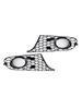 2PCS Fog Light Cover Grille Grill 5K0853665 Fit for VW MK6 Golf Jetta 2009-2013