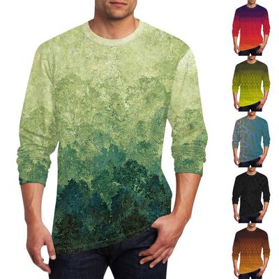 Men's T Shirt O-Neck Clothing Apparel Outdoor Long Sleeve Print Fashion Designer Vintage