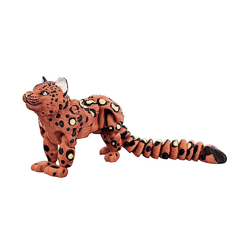 3D-gedrucktes Schneeleoparden-Modell Simulation Mehrgelenkige bewegliche Tiere Figur Miniatur Hausdekoration
