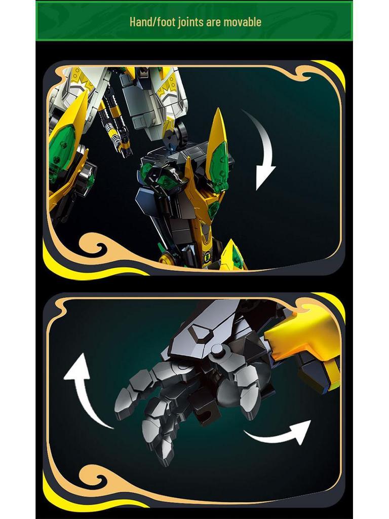 Yue Yi Black Tiger Zhao Yun & Guan Yu Mecha Three Kingdoms Building Blocks Toy