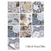 10 PCS PVC Tile Sticker Set Self Adhesive Removable Tile Waterproof Kitchen Bathroom Furniture Stairs Home Decor