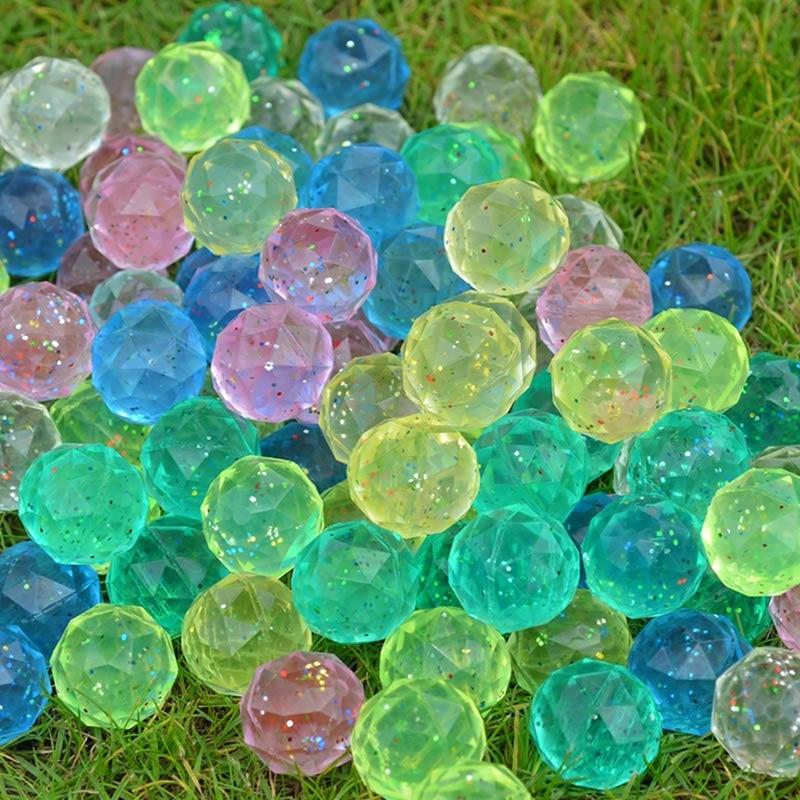 3Pcs 32 Diamond Irregular Bouncy Balls Assorted Colors Spider Man High Bounc