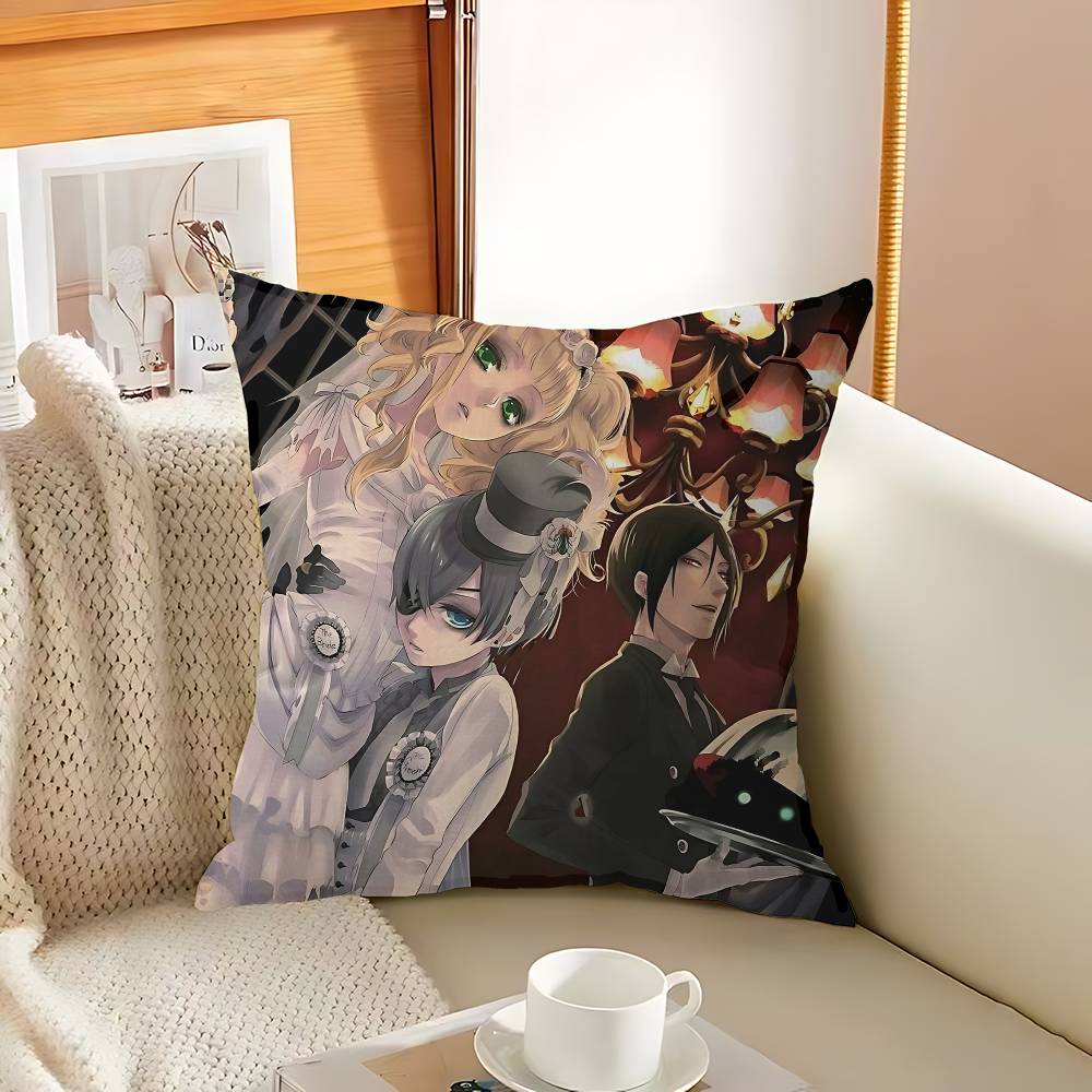 B-Black B-Butler Japanese Anime Cushion Cover Polyester Sofa Cushions Decorative Throw Pillows Home Decoration Pillowcover