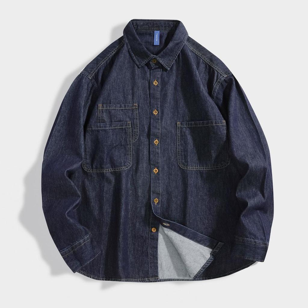 Glanlu Men's Long Sleeve Denim Workwear Shirt Jacket - New Autumn Trend