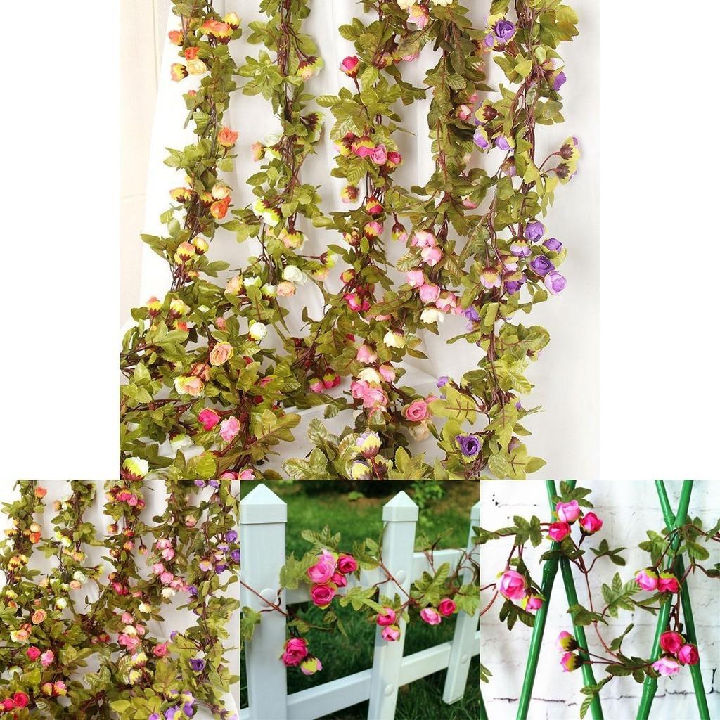 Atemberaubende 42 Blumen Künstliche Seidenrose Kunstblumen Girlande Ranke Für Hochzeitsdeko