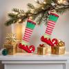 Hanging Christmas Stocking Decorations Red/Green Elf Christmas Stockings  Party Decoration