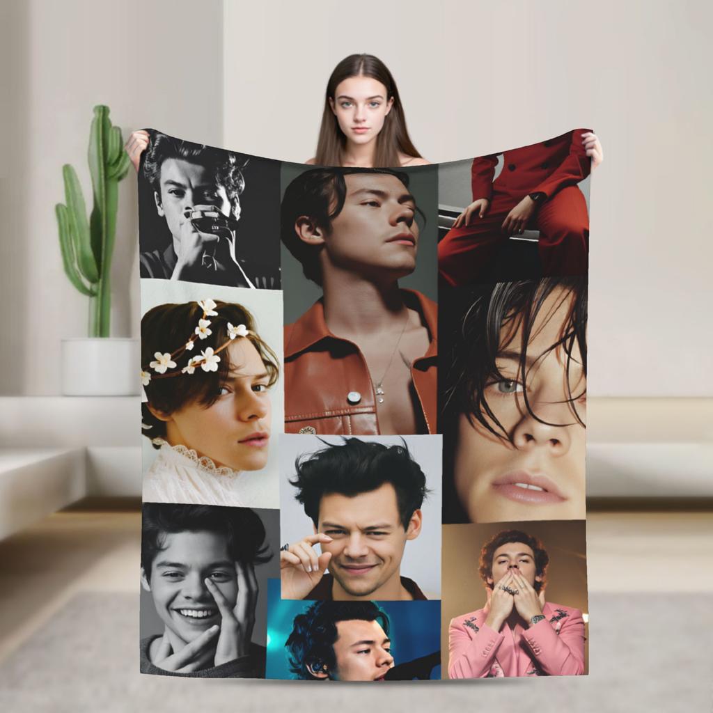 Singer H-Harrys S-Styles  Blanket  Picnic Flannel Throw Blanket For Bedroom Soft Warm Custom Quality Bedspread Gift
