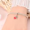 Original Copper Charms Luxury Pink Heart Key Pendant Beads Fit Bracelet Diy Women Making Delicate Gift