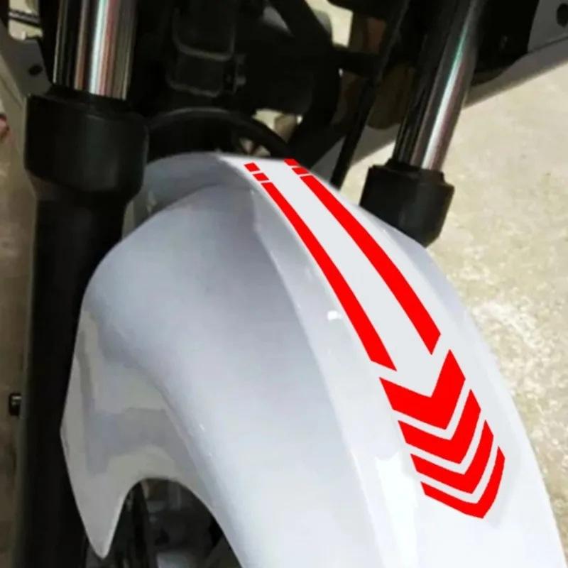 Motorcycle Fender Stickers Reflective Arrow Stripe Scooter Motorbike Fender Decal Mudguard Sticker Universal Waterproof Oilproof