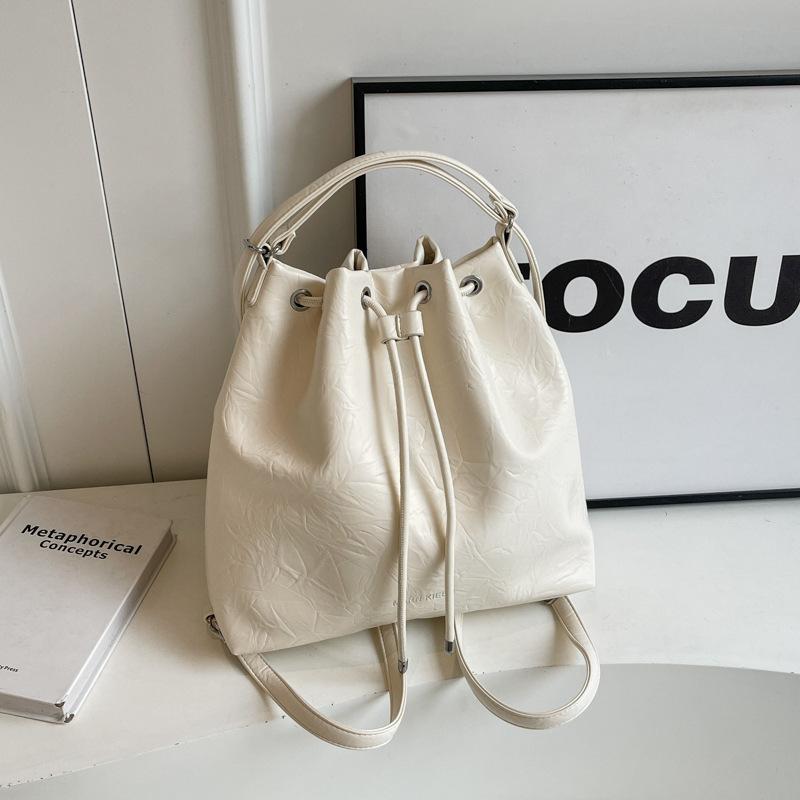 

Корейська версія жіночої подвійної сумки через плече 2024 року нова сумка великого об’єму модна універсальна сумка-відро для подорожей через плече 30*8*29