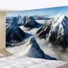 Aerial Snowy Mountain Tapestry?- Clear Blue Sky Thick Cloud Layer Dorm Art