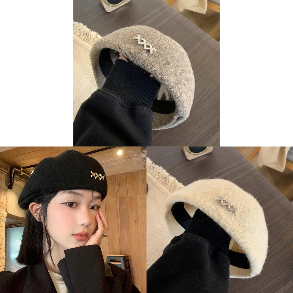 Beret Hat For Women Autumn Winter Wool Feel Breathable Classic Style For Casual Wear