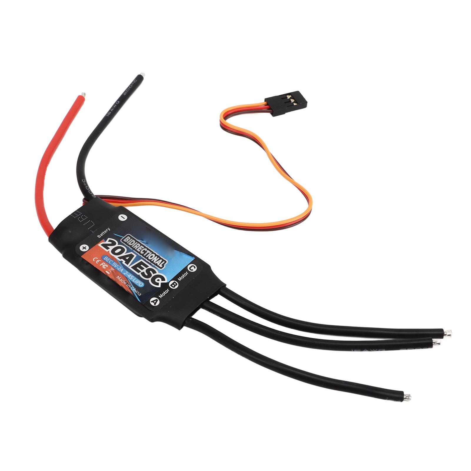 

ESC Bidirectional Quick Response Brushless Electronic Speed Control for RC Cars Boats 20A