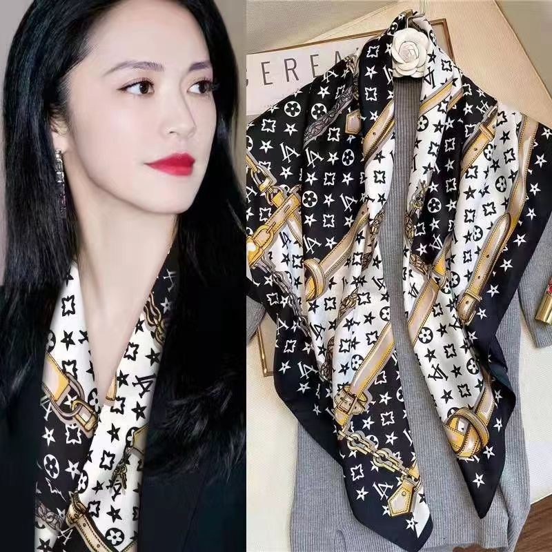 90 Large Square Scarves, Silk Scarves, Women'S Imitation Silk Fashion Shirts, Small Square Scarves, Mother Scarves.