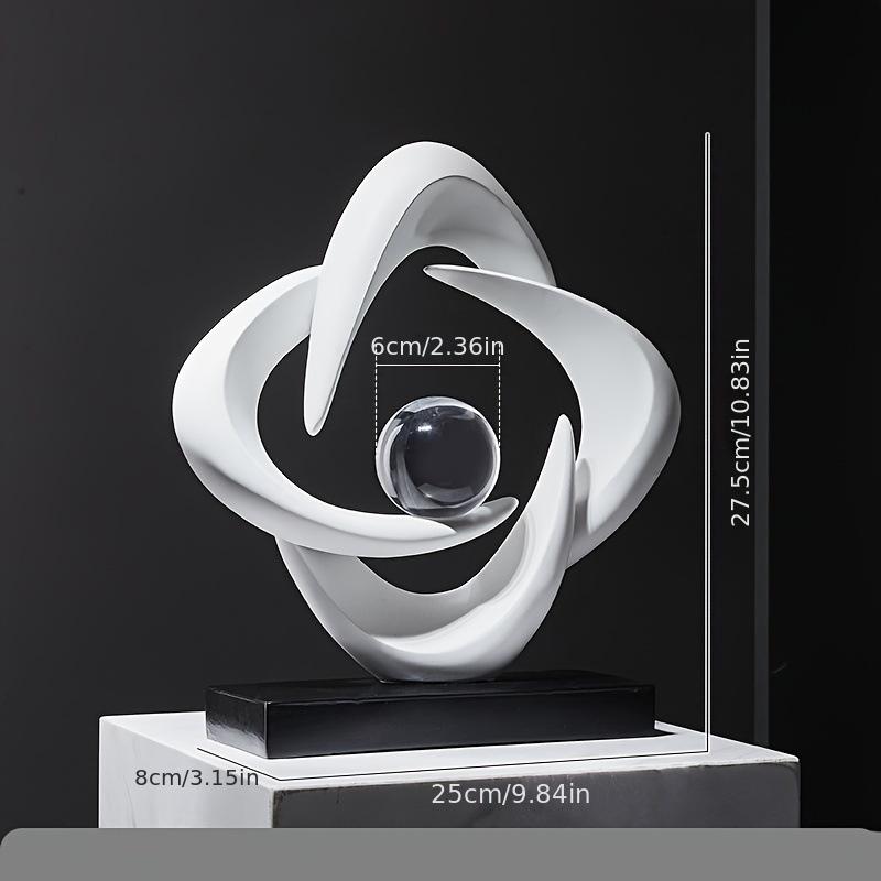 Modern Abstract Resin Statue with Crystal