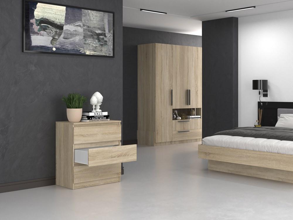 Chest Of Drawers Cabinet Malwa M3 Sonoma Oak Color For Home For Office