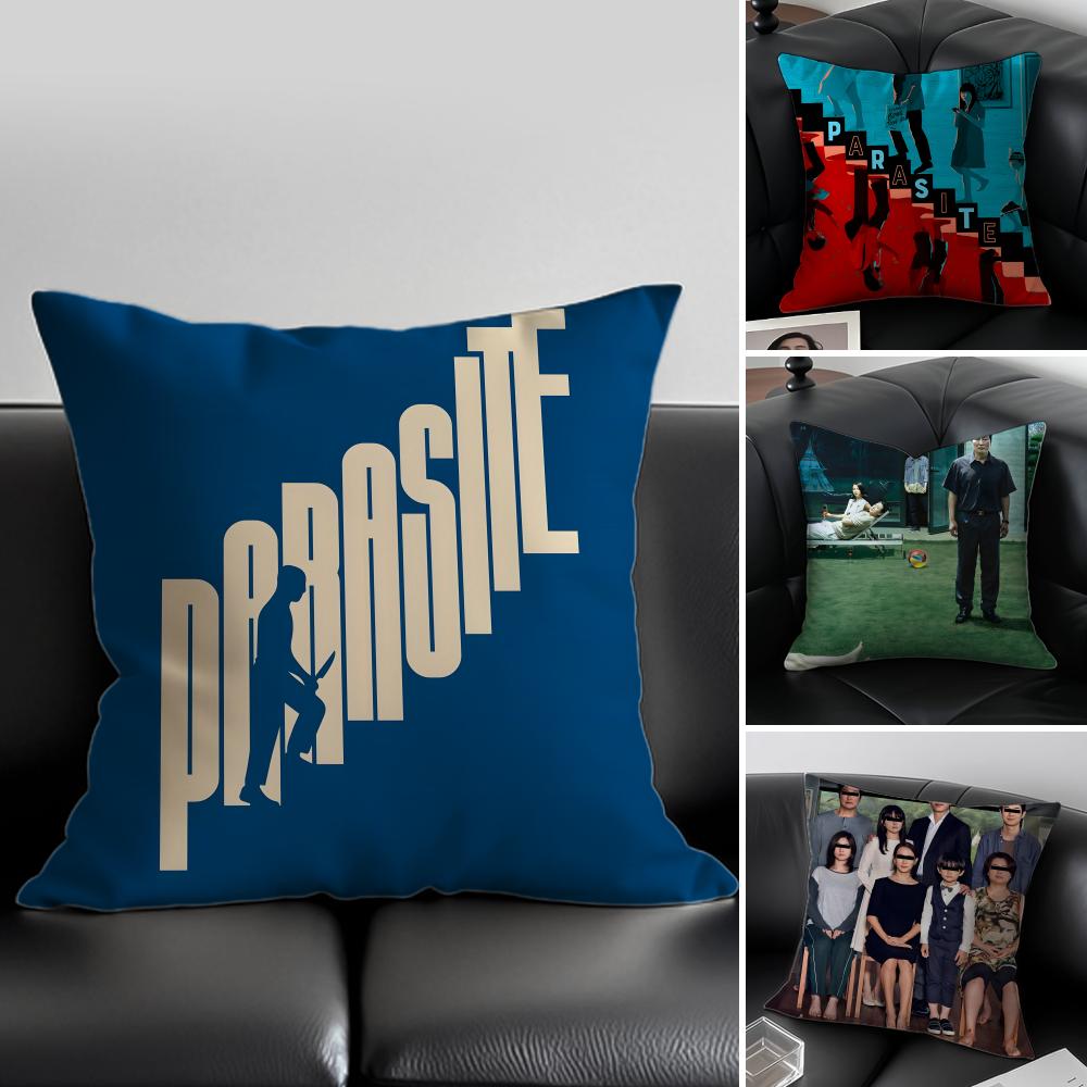Sharp And Dark Style Of PParasite Movie Cushion Cover Pillow Case Antidustmite Invisible Zipper Silky Plush Cushion