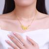 Zhou Family Happiness Bride Necklace—Vietnamese Sand Gold Imitation for Women, Integrated Chain, Together Forever Wedding Gift