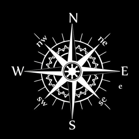 Fashion Compass Reflective PET Removable Sticker Decal Car Decoration