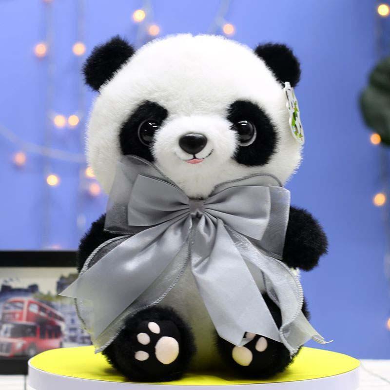 Cute Bow Tie Giant Panda Doll Plush Toy Rag Doll Gift for Children's Girlfriend Best Friend Lover