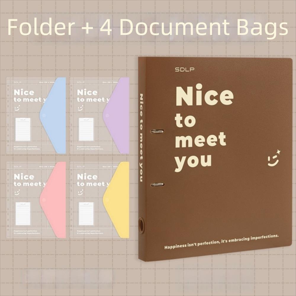 Large Capacity A4 File Folder Detachable Test Paper Storage Clip Document Organizer  Students кофейный