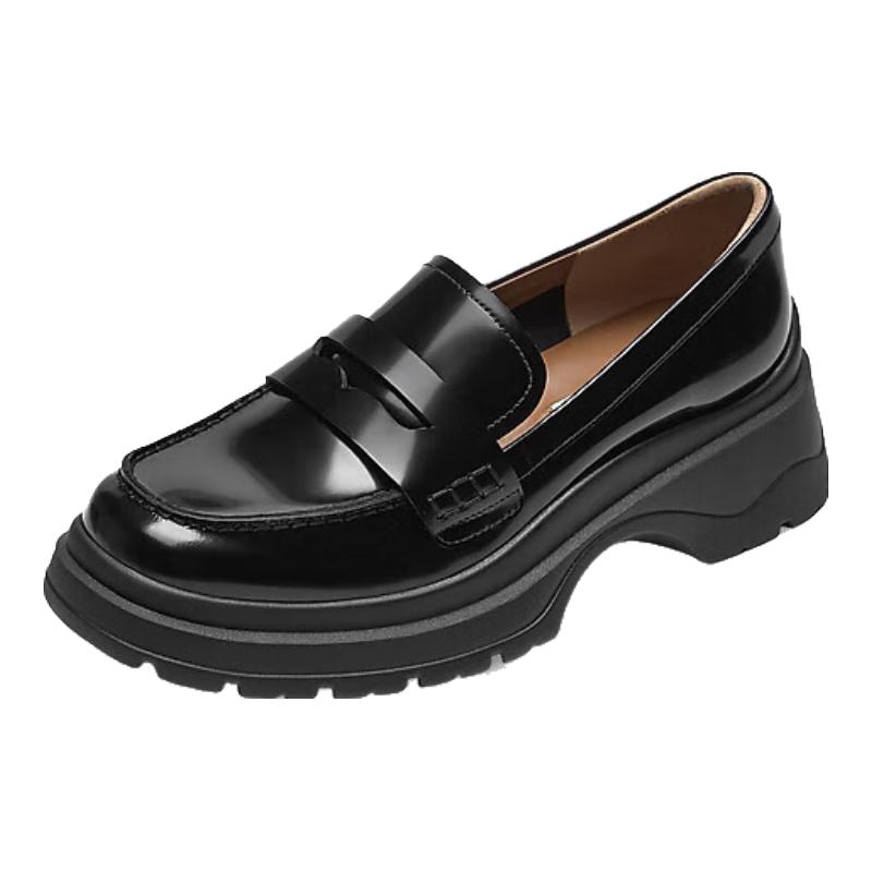 73Hours Women s Round Toe Block Heel Loafers 36