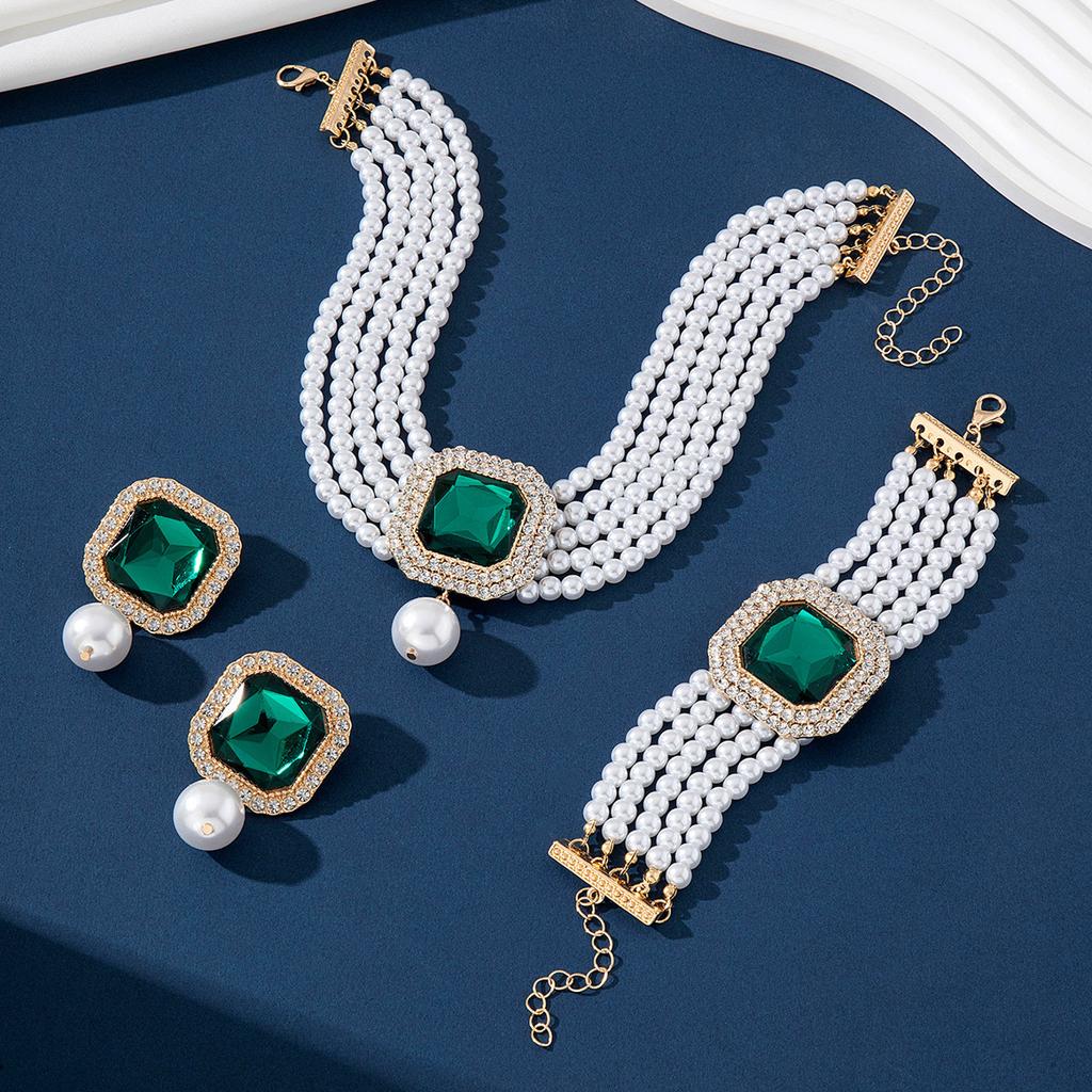 Koreanische Retro-Perlen-Diamant-Fransen-Halskette Internet-Berühmtheit Temperament Designgefühl Blume Schleife Schlüsselbeinkette Halskette weiblich