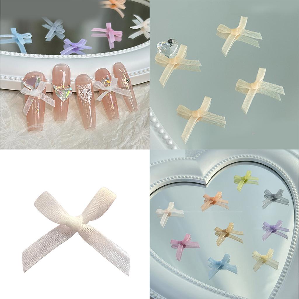 10Pcs Bow Charms for Nails 3D Bows Nail Charm Colorful Bowknot Nail Charm for Acrylic Nails Ribbon Nail Charm Cute Bows