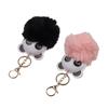 Ornament Backpack Pendant Panda Keychain Hairball Key Chain PU Leather Keyring Animal Panda Keyring