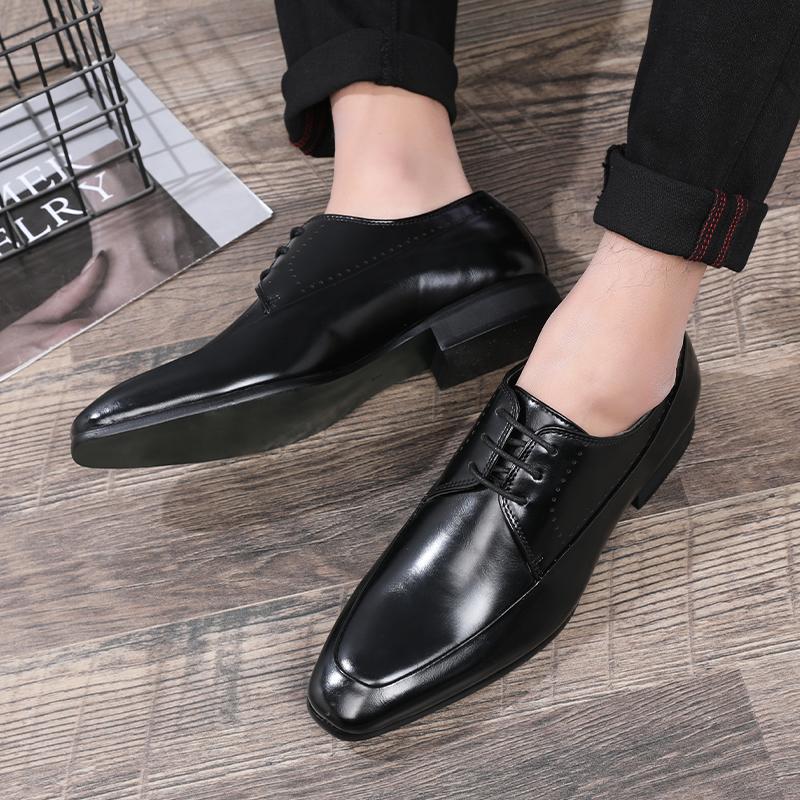 Fashion Men's Classic Retro Derby Shoes Mens Business Dress Office Leather Shoes Men Fashion Wedding Party Flats