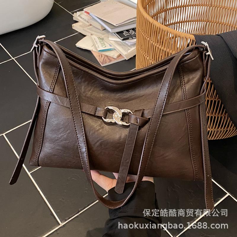 Large Capacity Bag Women's 2025 New Autumn and Winter High-end Retro Shoulder Bag Commuter Tote Bag Women's Bag