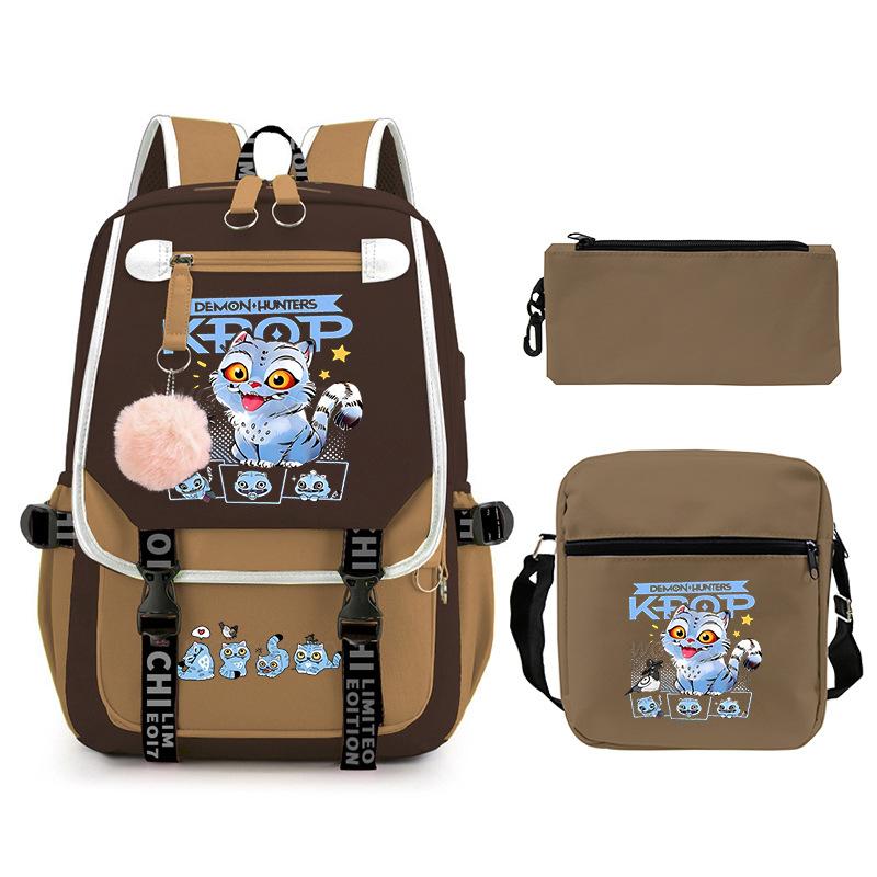 Animation Cartoon Peripheral Printing Children'S Backpack Campus Large Capacity Primary And Secondary School Students Schoolbag Three-Piece Set