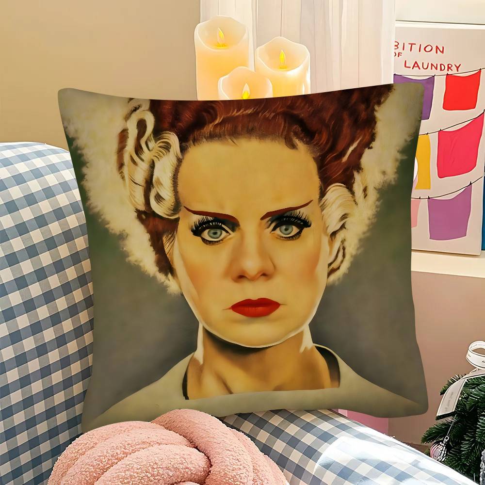 Horror Frankenstein Monsters Movie Character  Pillow Case Square Pillow Bedroom Sofa Leisure Car Living Room Home Decoration