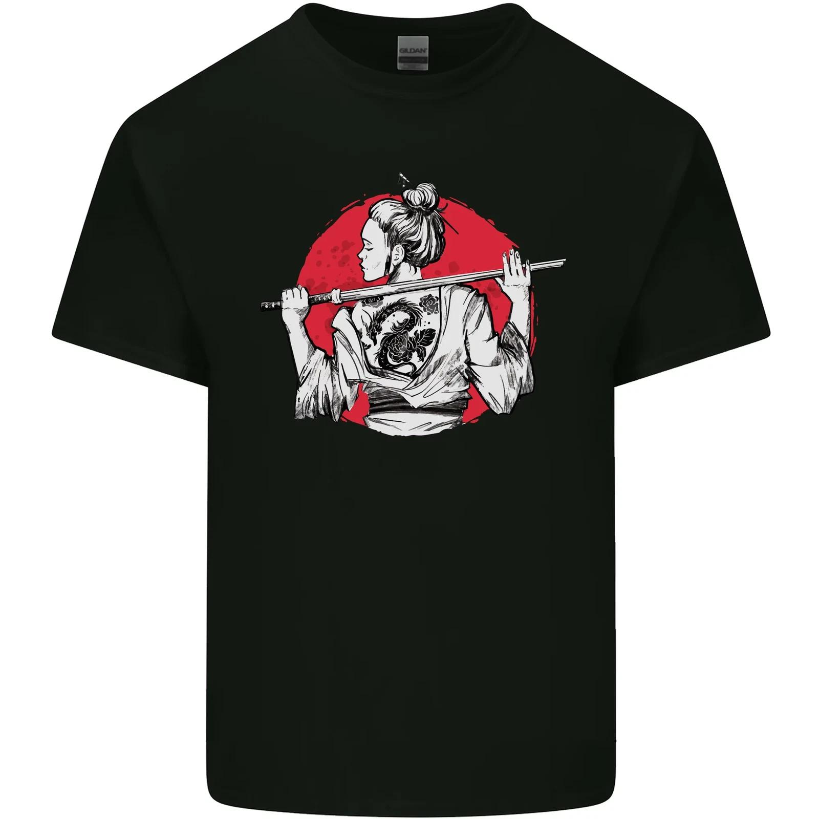 Samurai Tattoo Girl MMA Kenjutsu Kendo Iaido Kids T-Shirt Childrens S