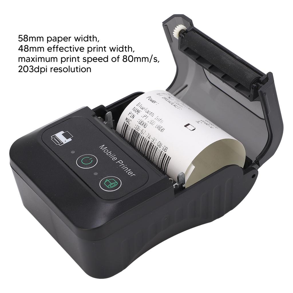 58mm Portable Mini Thermal QR  Printer 2in Cordless USB Receipt Ticket Thermal Printer for Android Ticket Thermal Printer