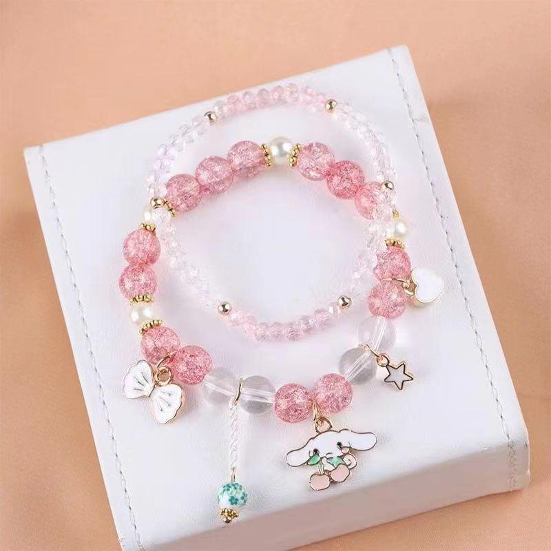 Cinnamoroll Princess Crystal Beaded Bracelet for Girls