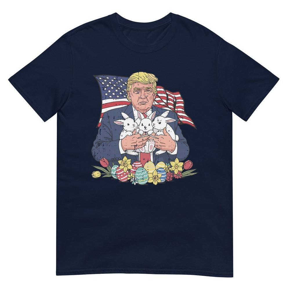 Easter Trump Bunnies Eggs Us Flag Patriotic Unisex Unisex Kids TShirt S